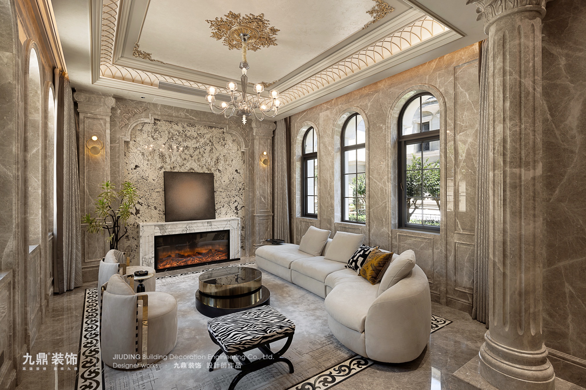 杭州昆侖府550㎡法式輕奢裝修案例